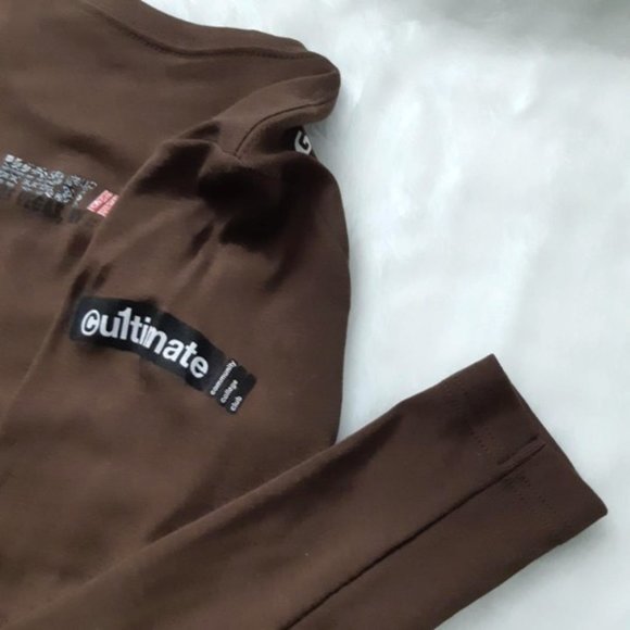 GALA Teens Women Tee Top 100% Cotton Brown Round Neck L-Sleeve White Pink Print - Picture 8 of 13